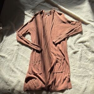 RW&CO Terracotta Open-Front Cardigan – Size XS | Cozy Layers | Flawed Beauty